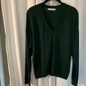 Wilfred Dark Forest Green V-Neck Sweater